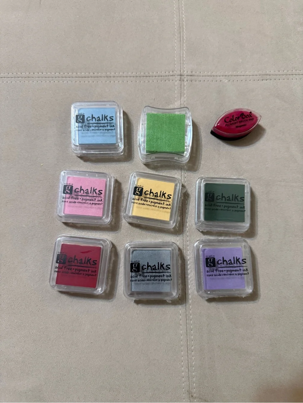 Nine Pigment Ink Pads for Stamping and Scrapbooking